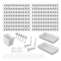 Pegboard Set 01: 2-PIECE White Square Pegboards And Accessories