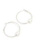 Silver Smooth Ball Centre Hoop Earrings