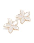 Goldair Gold White Enamel Flower Stud Earrings