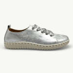 Gina Leather Sneaker - Silver - 8