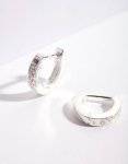 Sterling Silver Earrings With Cubic Zirconia Accents - Silver