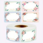250PCS/ROLL Pack Flower Seal Stickers Can Be Handwritten Blank Label Self-adhesive Kitchen Refrigerator Food Storage Label Stick