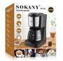 Sokany Black And Silver 900ML Coffee Maker - 9 Cups 900W Colour : Black With Silver Accents Compact And Easy To Use Design Suitable