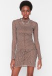 Turtleneck Bodycon Dress - Brown
