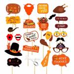 7-GOST 25PCS Friendsgiving Photo Booth Props Friends Thanksgiving Day Party Supplies Decorations