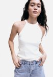 Ribbed Vest Top - White