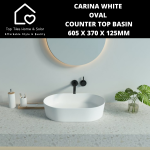 Carina White Oval Counter Top Basin - 605 X 370 X 125MM