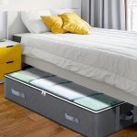 Large Under Bed Storage Bags With Reinforced Handles Non-woven Fabric Household Organizer For Quilts And Clothes Bedroom Space S