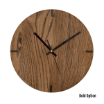 Mika Wall Clock In Oak - 300MM Dia Black Bold Black Second Hand