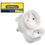 Zenith Euro Schuko Twin Plug Adaptor - 3 Pack