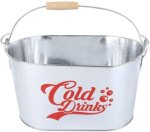 13.2 L Silver Beverage Tub Ice Bucket With Handle Ice Bucket