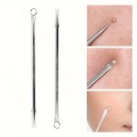 Stainless Steel Blackhead & Blemish Remover - Double-ended Acne Needle Extractor - Unscented Skincare Tool For Normal Skin - Fac