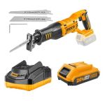 Ingco -cordless Lithium Ion Reciprocating Saw 20V Charger & Battery 2.0AH