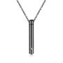 Urn With A Cubic Zirconia - Mens Necklace - Black