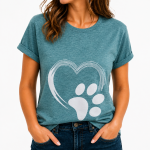 Dog Print T-Shirt Blue Large DTS23