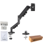 Toxiya Single Monitor Stand Adjustable Computer Monitor Supports 32-INCH Single Monitor Desk Stand 13-34" Gas Spring Monitor Arm Adjustable Stand