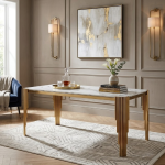 Mirren Luxury Marble Dining Table - Gold