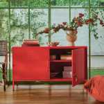 Popstrukt Metal Tv storage Unit Double Door - Honey