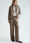 Crease-leg Trousers - Beige