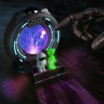 Aurora & Galaxy Stargate Projection Lamp With Plasma Sphere 8 Color Modes Adjustable Speed & Brightness White Noise Dual Timers