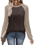 Wiholl Winter Clothing For Women Color Block Break Spring Clothes Essentials Early Fall Fashion Must Haves 2025 2026 Long Sleeve