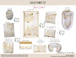 Cot Duvet Bedding Gold Flower Set