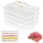 Deli Meat Container For Fridge 3 Layer 4 Layer Bacon Container For Refrigerator With Date Recording Fresh Deli Keeper Set Food