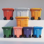 Blue 550 Liter Wheelie Bin