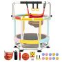Kids Trampoline With Safety Net Adjustable Gymnastics Bar Swing & Ball Set