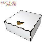 Mdf Box With Cut Out Heart 120X120X50 3MM White