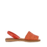 Raffia Slingback Sandal -coral