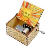 Auduye Music Box You Are My Sunshine Unique Gifts For Mom daughter wife Wooden Hand Crank Vintage Colorful Musical Boxes For Bir