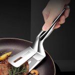 1PC Stainless Steel Fried Fish Shovel Clamp Food Tong Fish Tong Non-stick Clip Steak Shovel Spatula Kitchen Tools For Restaurant