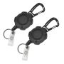 Retractable Key Holder For Belts 2-PACK Heavy Duty Clip