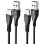 YOObao C6 Usb-c To Usb-a Data & Charging Cable Dual Pack Black