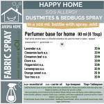 Dust Mites & Bed Bugs - Spray - RECIPE SYNERGY - Happy Home Collection