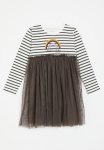 PoP Candy Striped Dress-black & White