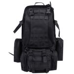 Tactical Backpack With 3 Molle Bags 55L - Khaki