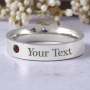 Stainless Steel Engraved Birthstone Ring - January - 14