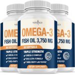 Triple Strength Omega 3 Fish Oil 3750 Mg - Epa & Dha - Over 3000MG OMEGA-3 Fatty Acids - 1350MG Epa + 900MG Dha