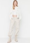 Normal Waist Parachute Trousers - Beige