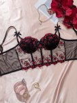 Floral Embroidered Mesh Splicing Cami Top Sexy Sleeveless Corset Sweetheart Neck Crop Cami Top For Summer Women's Clothing
