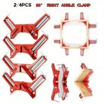2 4PCS 90 Degrees Angle Clamp Right Angle Woodworking Frame Clamp Multifunction Diy Glass Corner Holder Woodworking Hand Tool