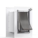 Baboni Pet Door For Wall Steel Frame And Telescoping Tunnel Aluminum Lock Double Flap Dog Door And Cat Door Strong And Durable P