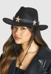 Starfish Trim Western Hat - Black