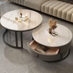 Zs - Modern Round Nesting COFFEE TABLE With Storage