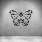 Geometric Butterfly Line Drawing - Rust Coat L 600 X H 600MM