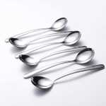 Soup Spoons 6-PACK 18 10 Stainless Steel Large And Heavy Duty Round Spoons