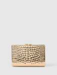 Mariam Metal Texture Clutch - 0 Gold
