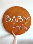 Round Name Plaque - Wooden Letters - Two